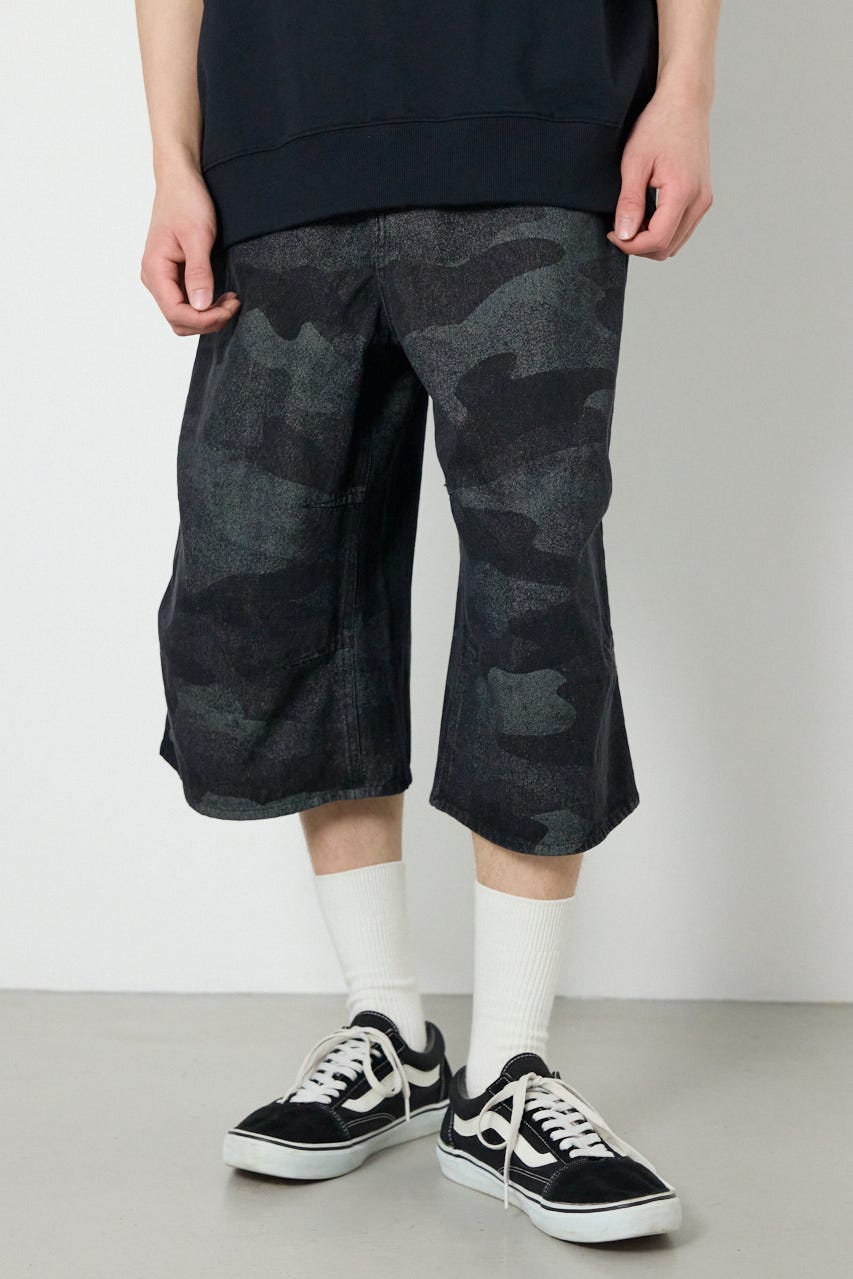 カモフラデニムバミューダパンツ BLK M