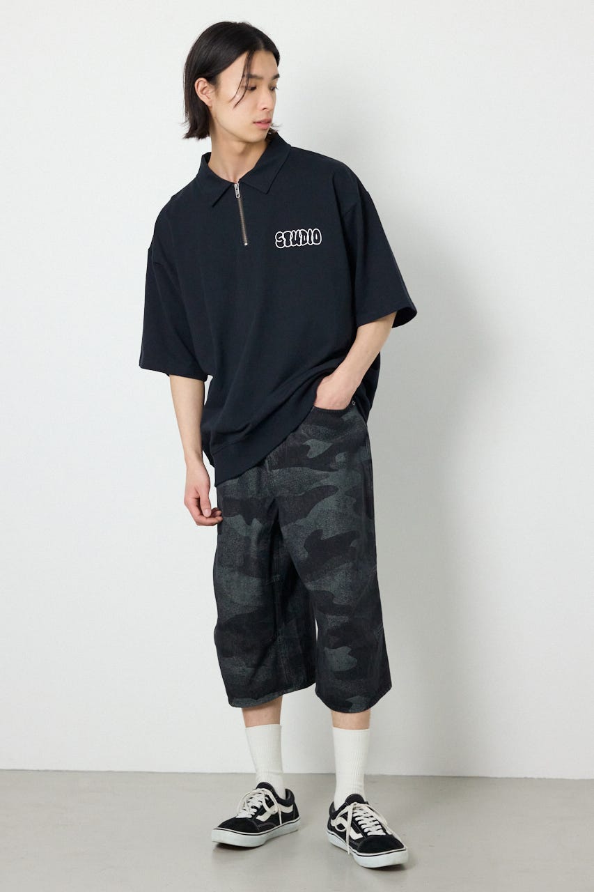 カモフラデニムバミューダパンツ BLK M