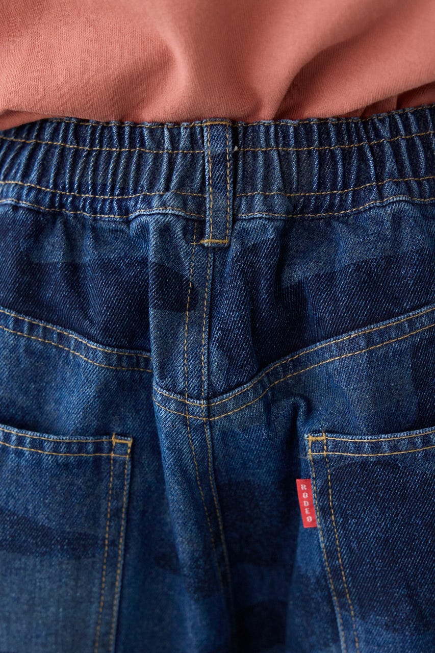 カモフラデニムバミューダパンツ BLU L