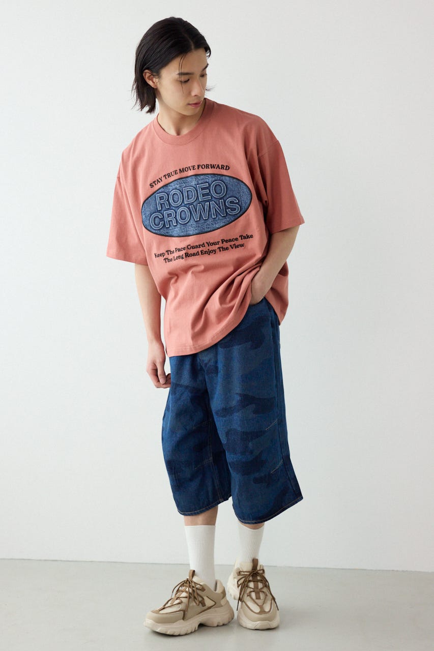 カモフラデニムバミューダパンツ BLU L