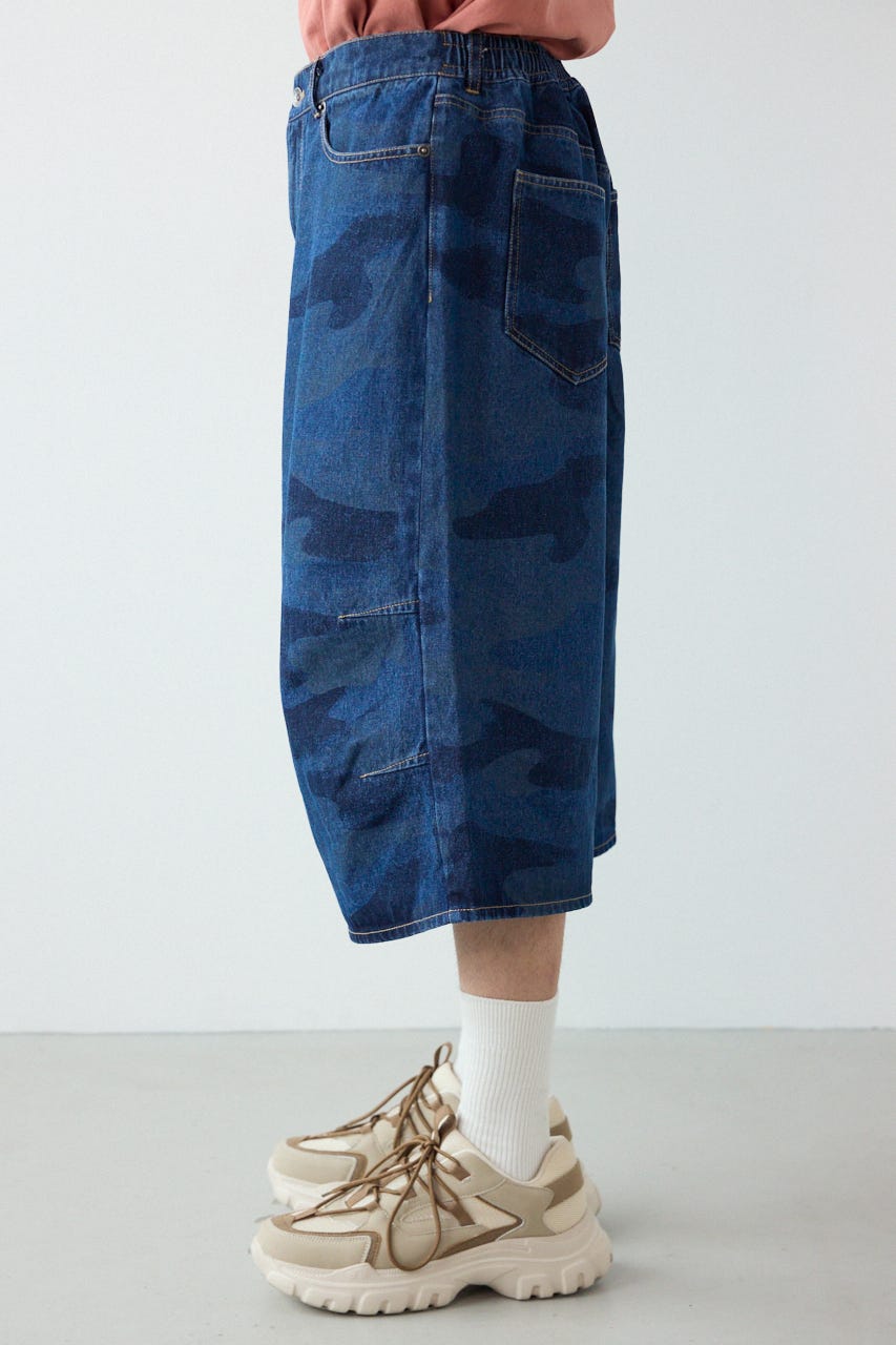 カモフラデニムバミューダパンツ BLU L