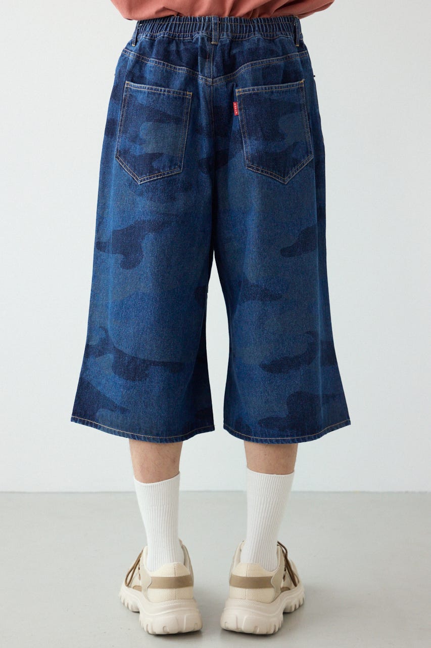 カモフラデニムバミューダパンツ BLU L