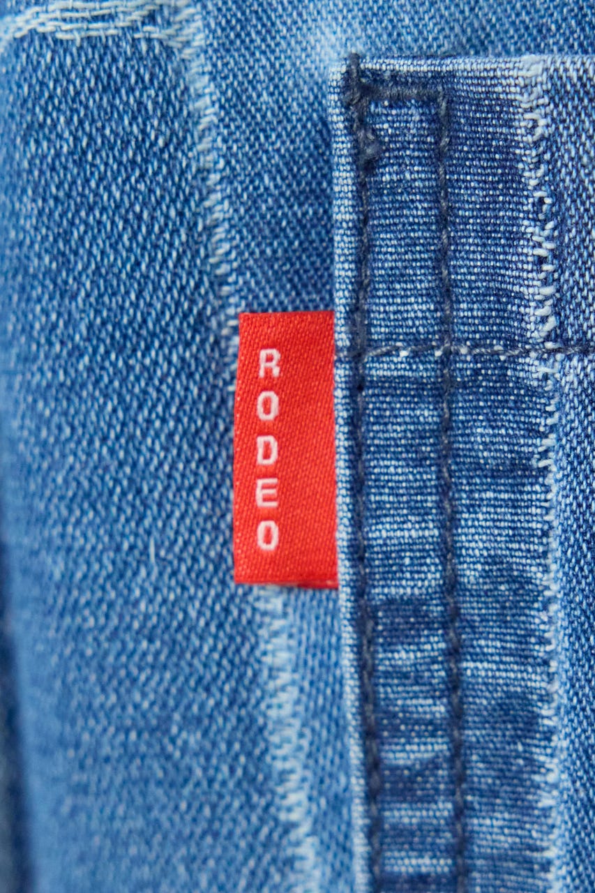 パッチパターンデニムパンツ L/BLU M