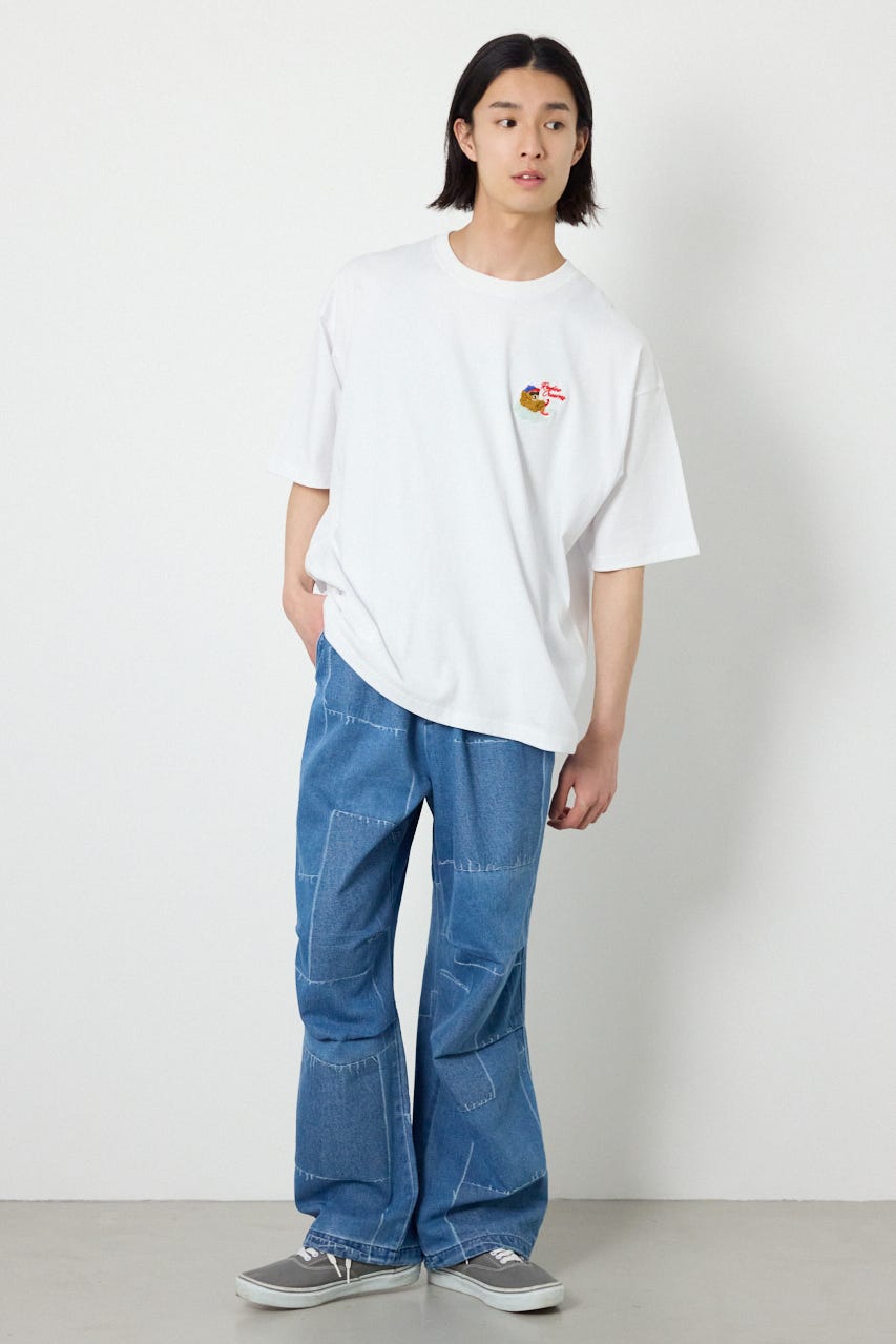 パッチパターンデニムパンツ L/BLU M