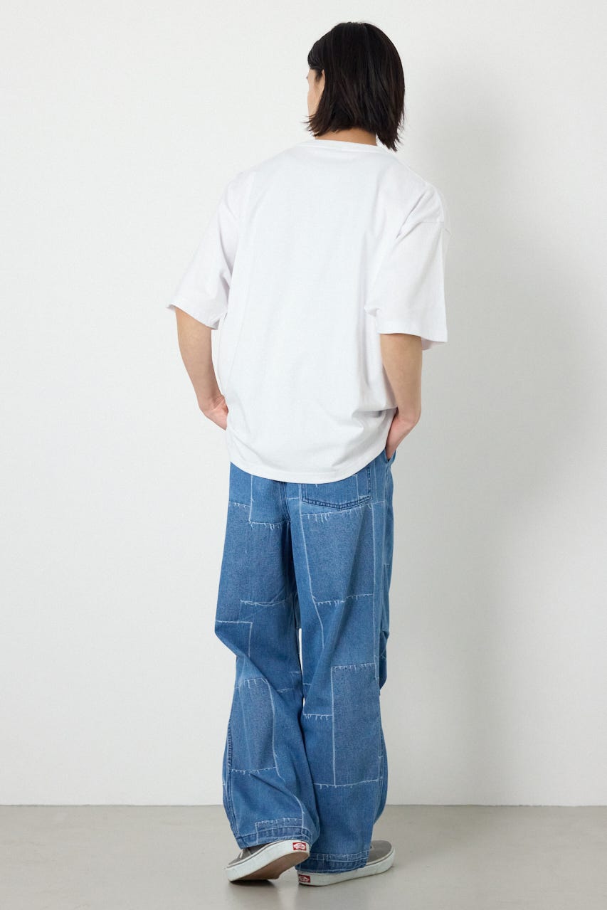 パッチパターンデニムパンツ L/BLU M