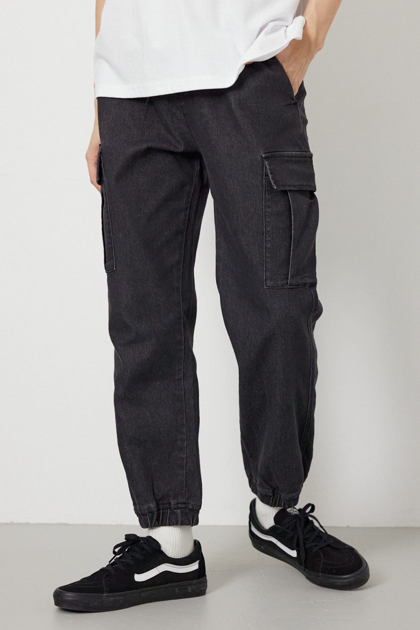 チルイージーデニムカーゴJOGパンツ BLK M