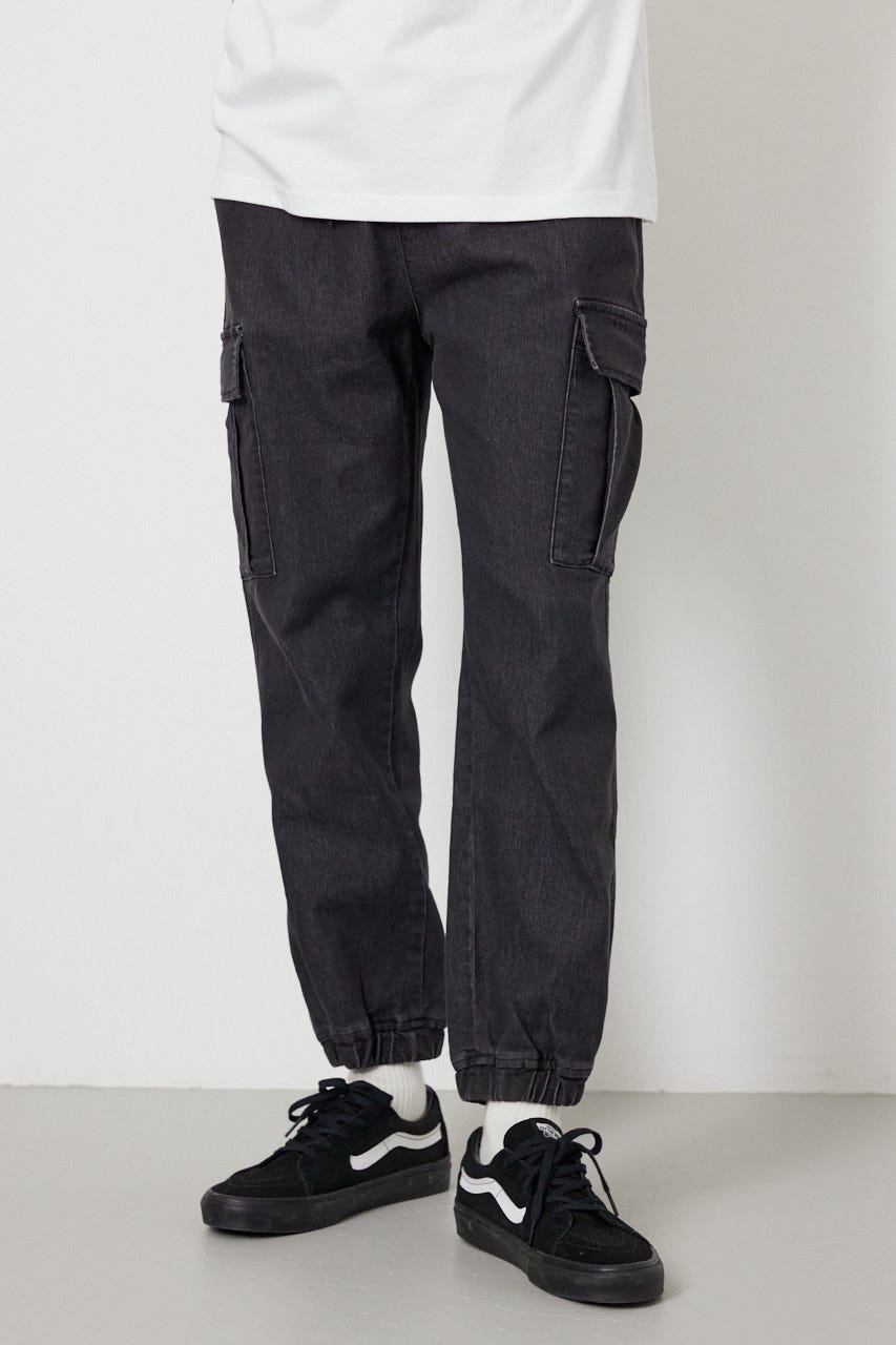 チルイージーデニムカーゴJOGパンツ BLK M