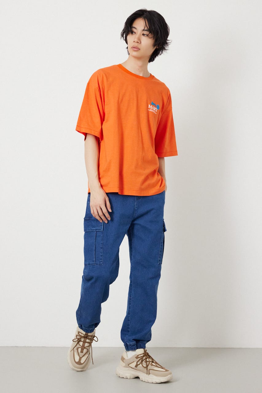 チルイージーデニムカーゴJOGパンツ BLU L