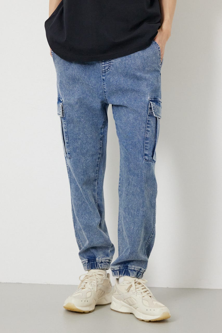 チルイージーデニムカーゴJOGパンツ L/BLU L