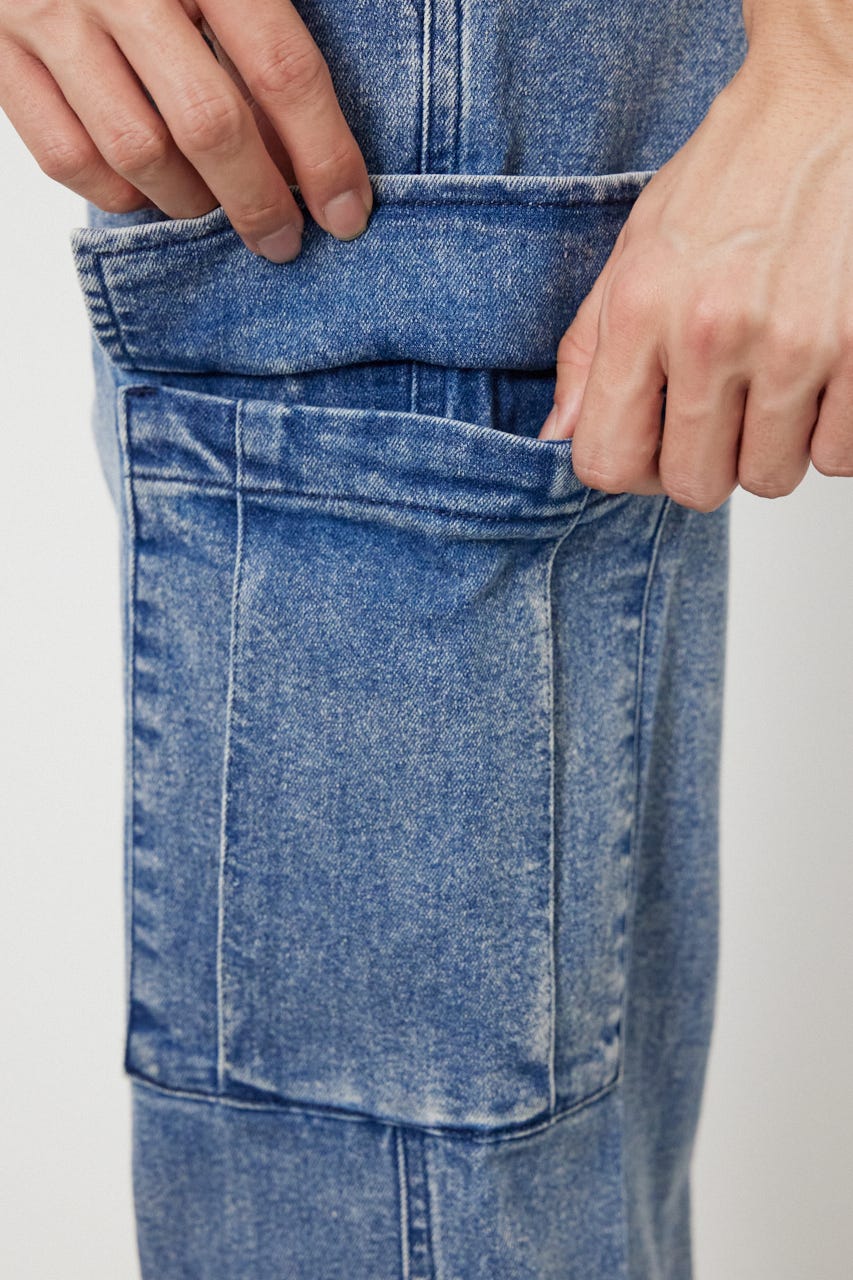 チルイージーデニムカーゴJOGパンツ L/BLU L