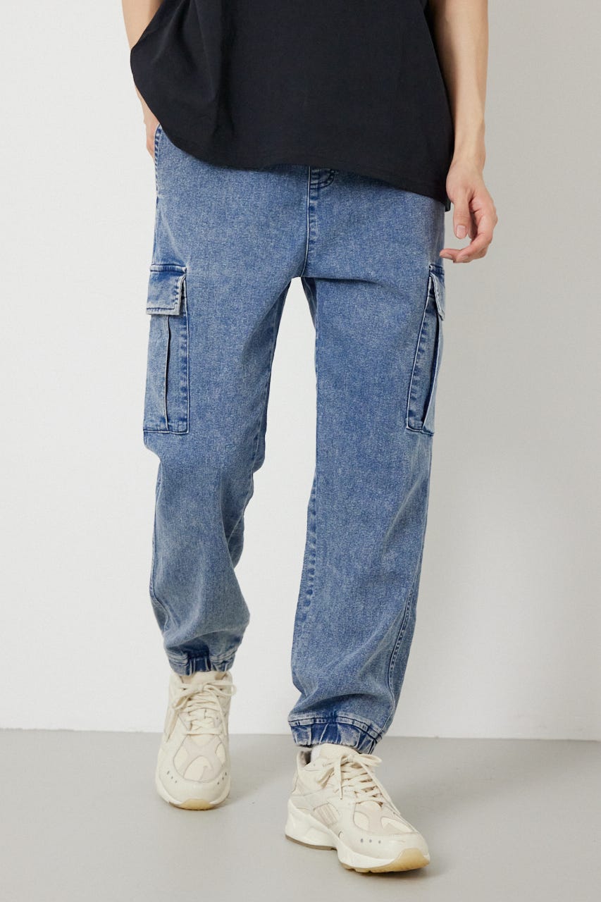 チルイージーデニムカーゴJOGパンツ L/BLU L