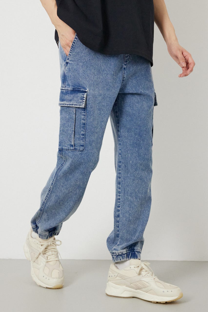 チルイージーデニムカーゴJOGパンツ L/BLU L