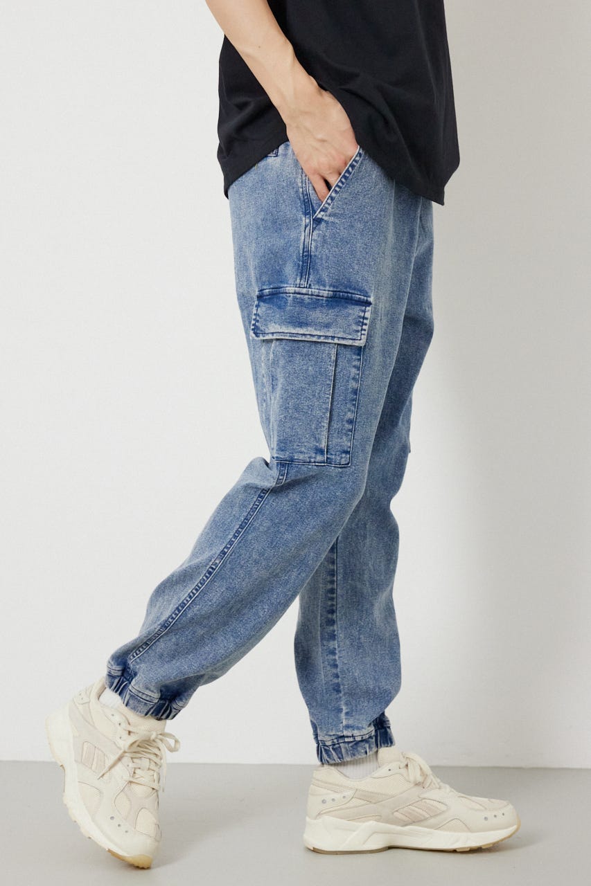 チルイージーデニムカーゴJOGパンツ L/BLU L