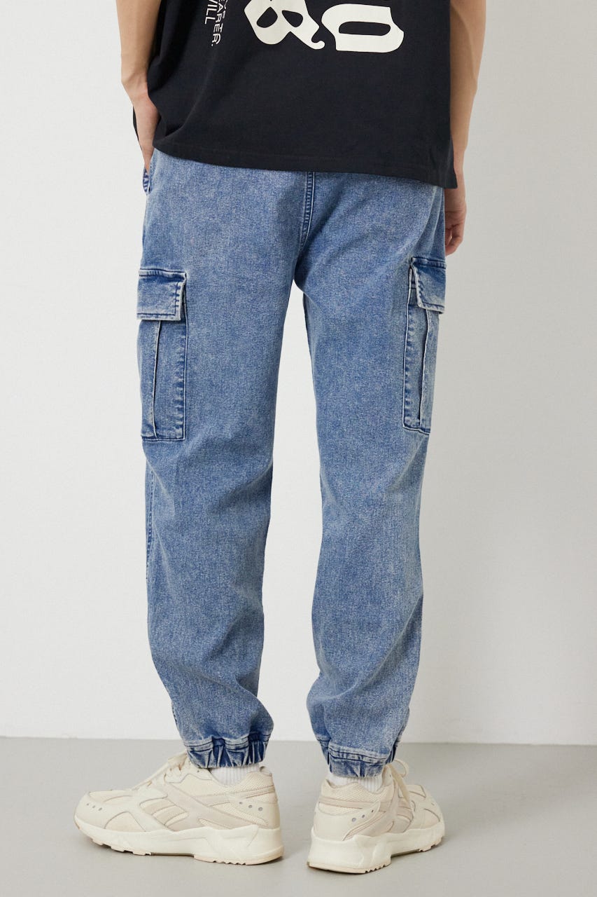 チルイージーデニムカーゴJOGパンツ L/BLU L