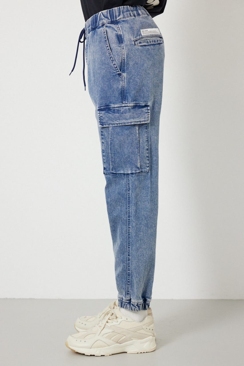 チルイージーデニムカーゴJOGパンツ L/BLU L