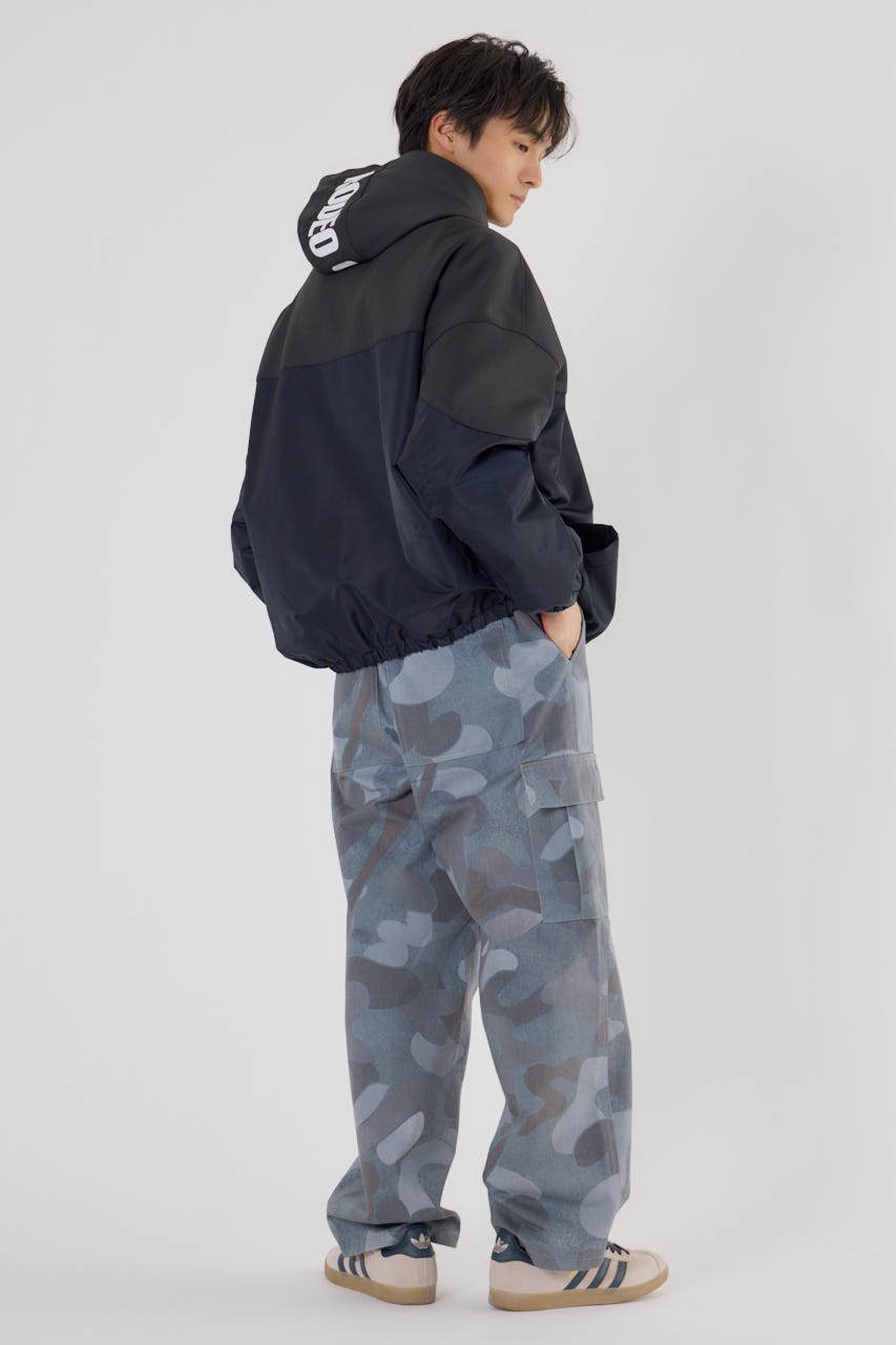 バイカラーフーデッドブルゾン BLK L