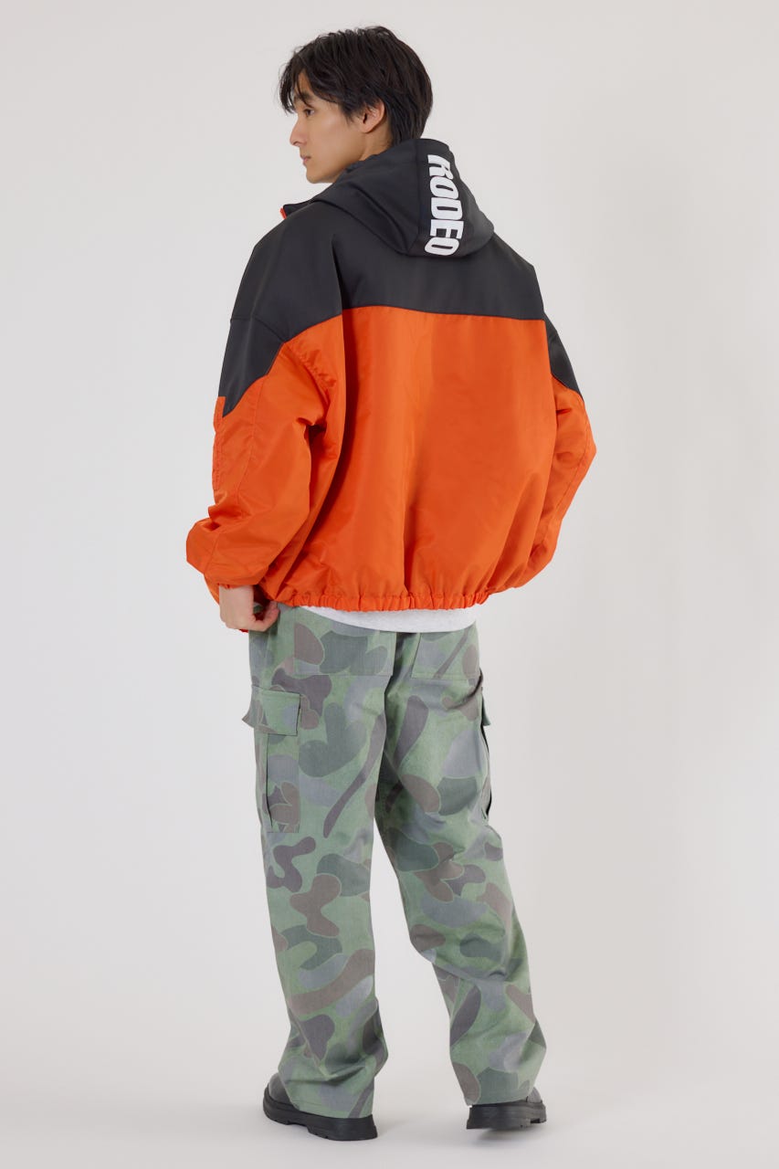 バイカラーフーデッドブルゾン D/ORG L