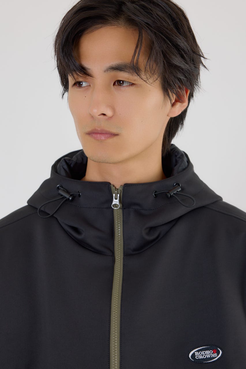 バイカラーフーデッドブルゾン KHA L