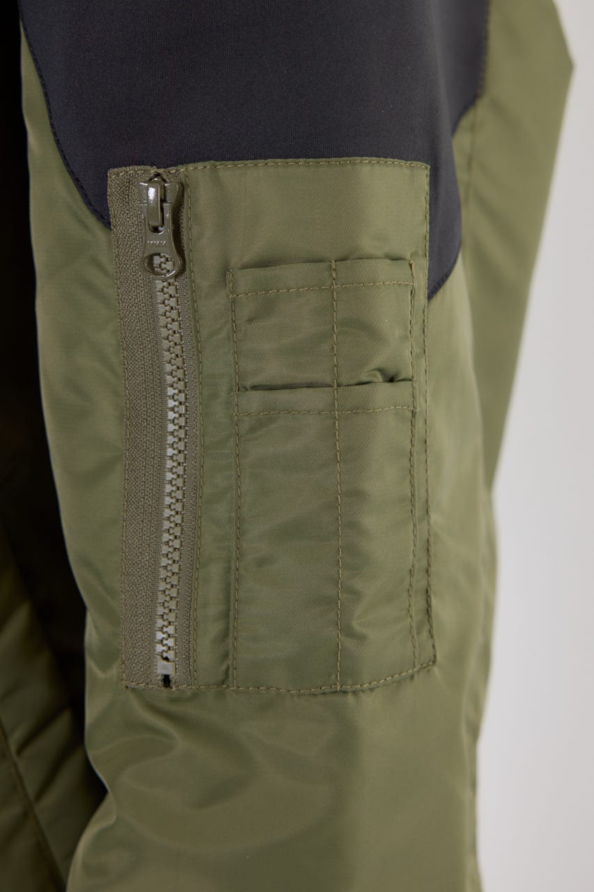 バイカラーフーデッドブルゾン KHA L