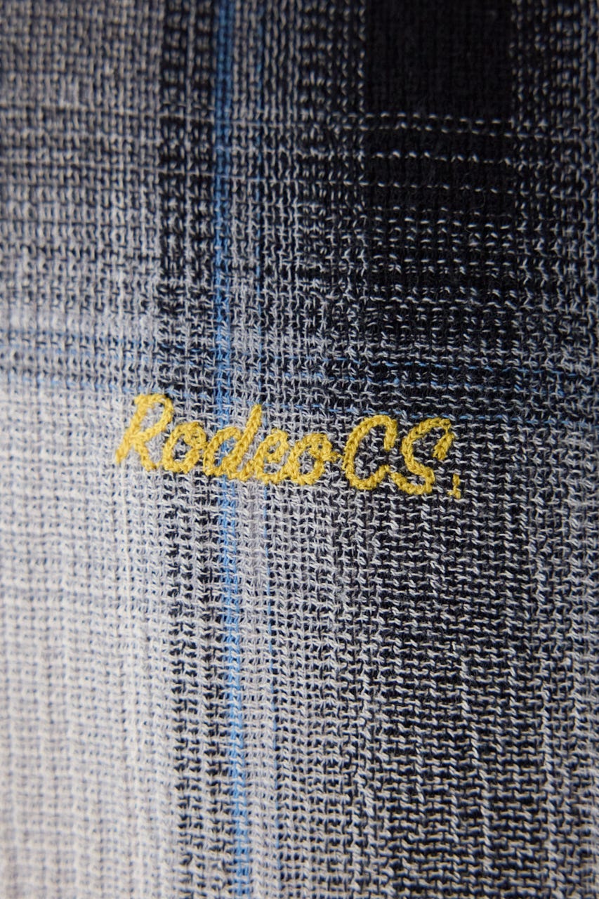 スカシオンブレーチェックシャツ BLU M