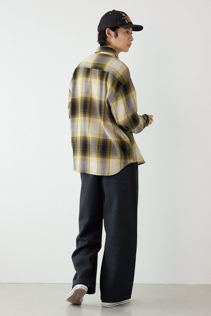 スカシオンブレーチェックシャツ YEL L