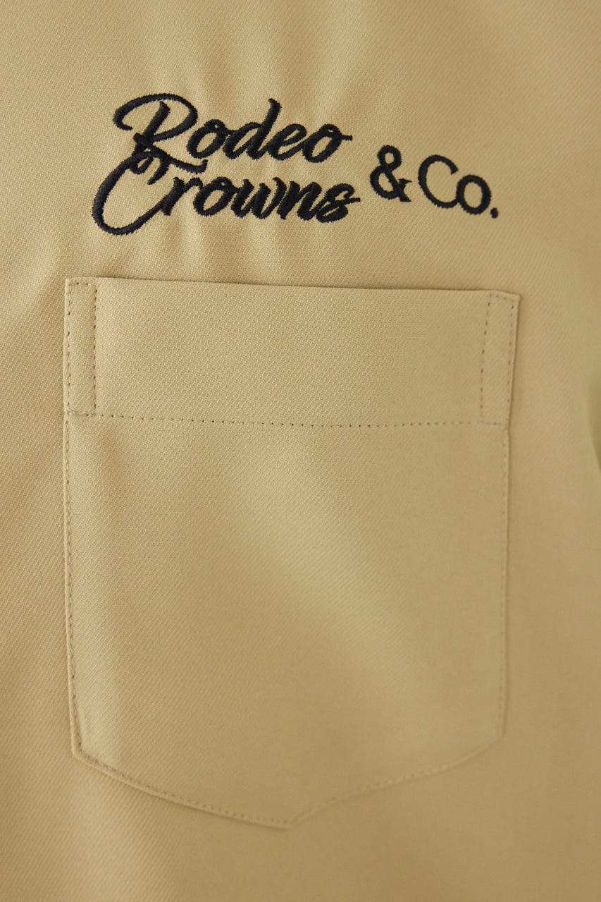 Overlapアップリケシャツ BEG L