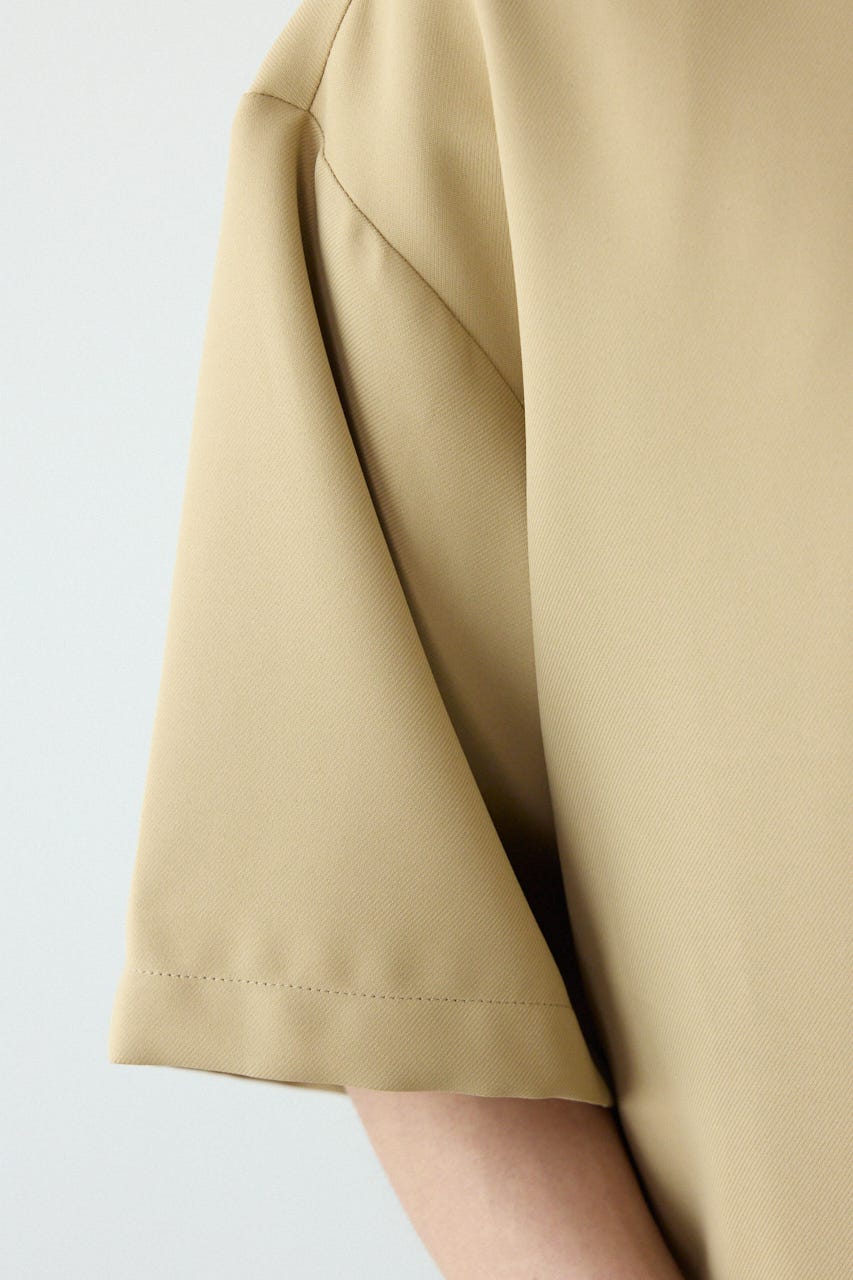 Overlapアップリケシャツ BEG L