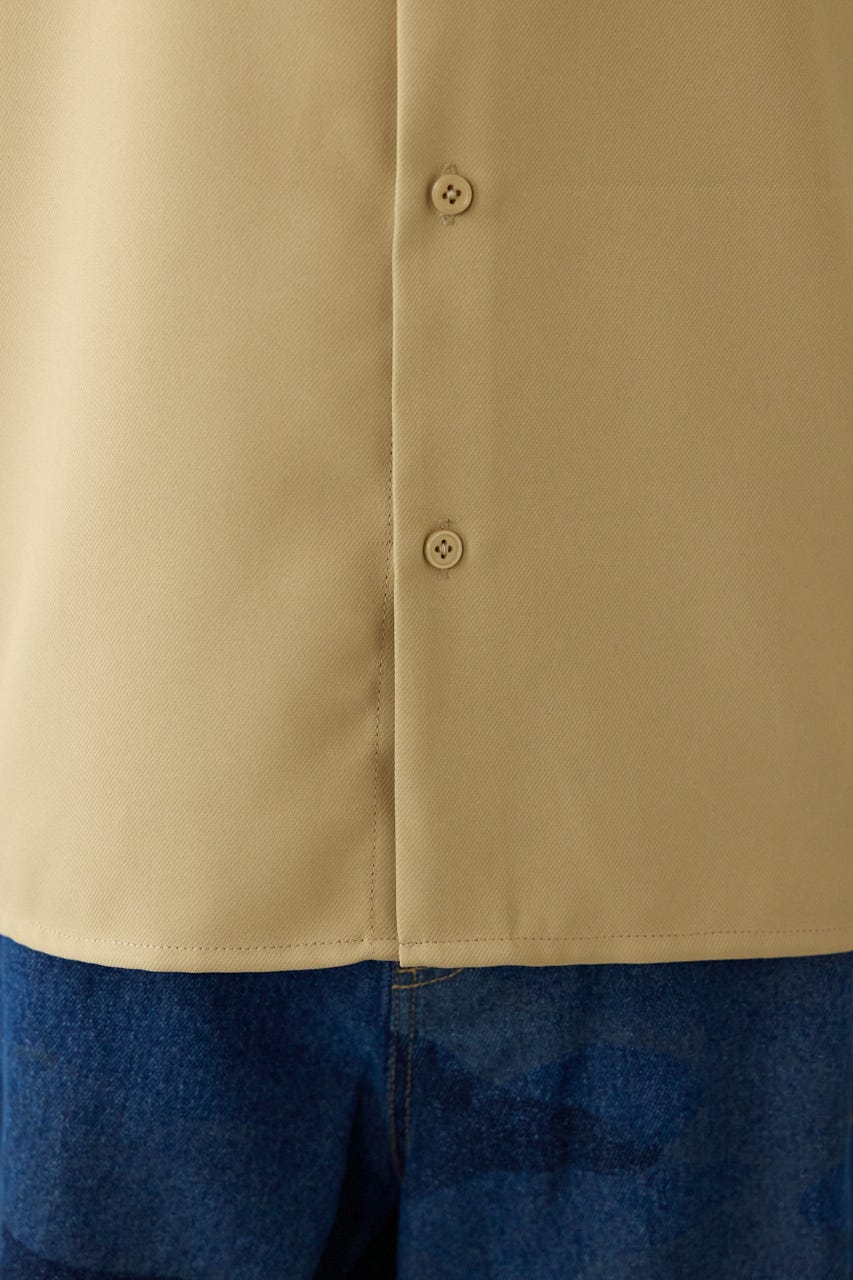 Overlapアップリケシャツ BEG L