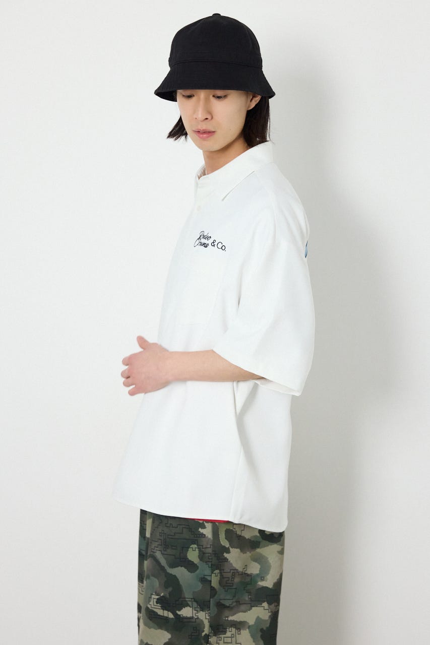Overlapアップリケシャツ O/WHT L
