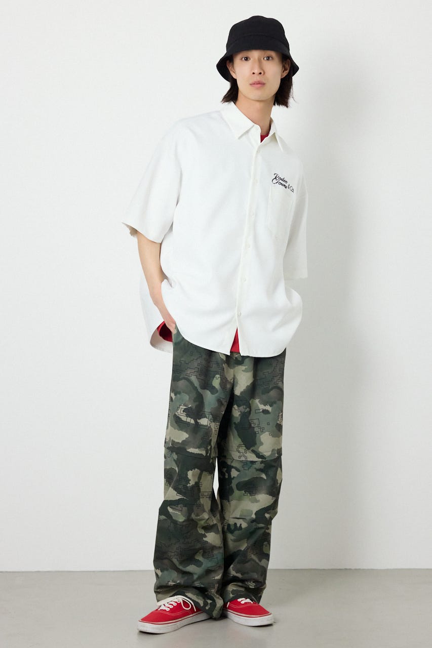 Overlapアップリケシャツ O/WHT L