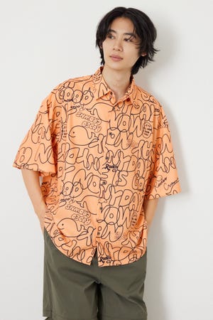 ドローイングホエールシャツ