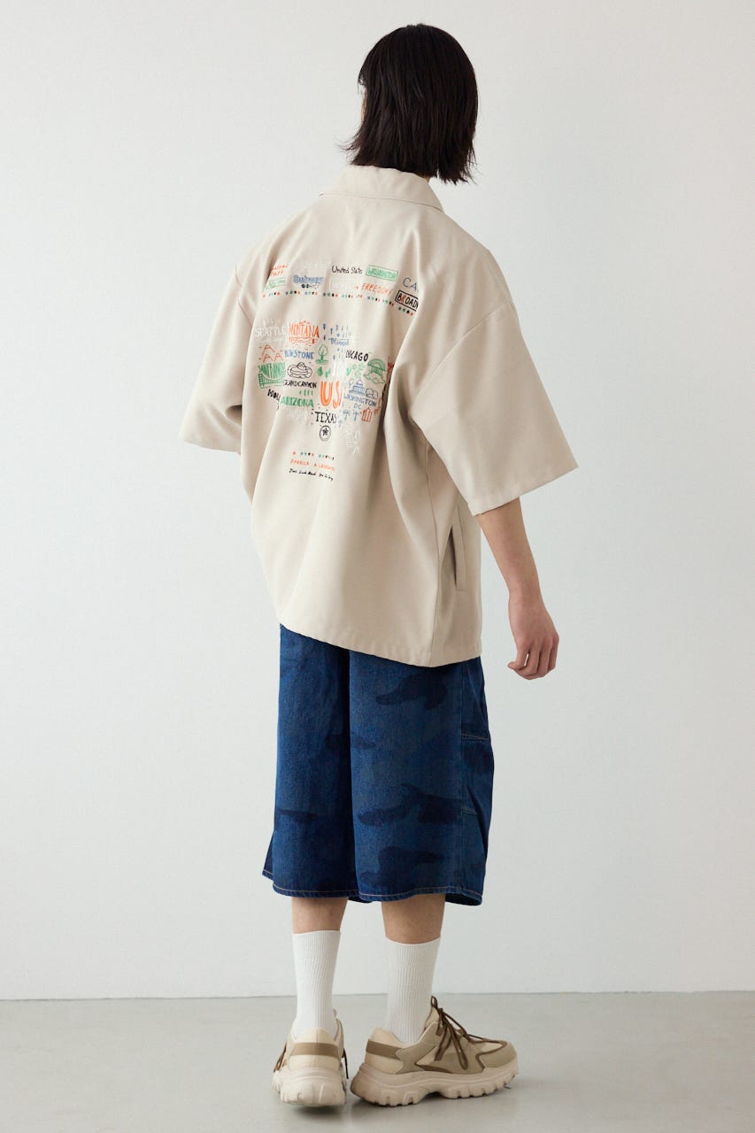 USハーフスリーブコーチシャツ BEG L