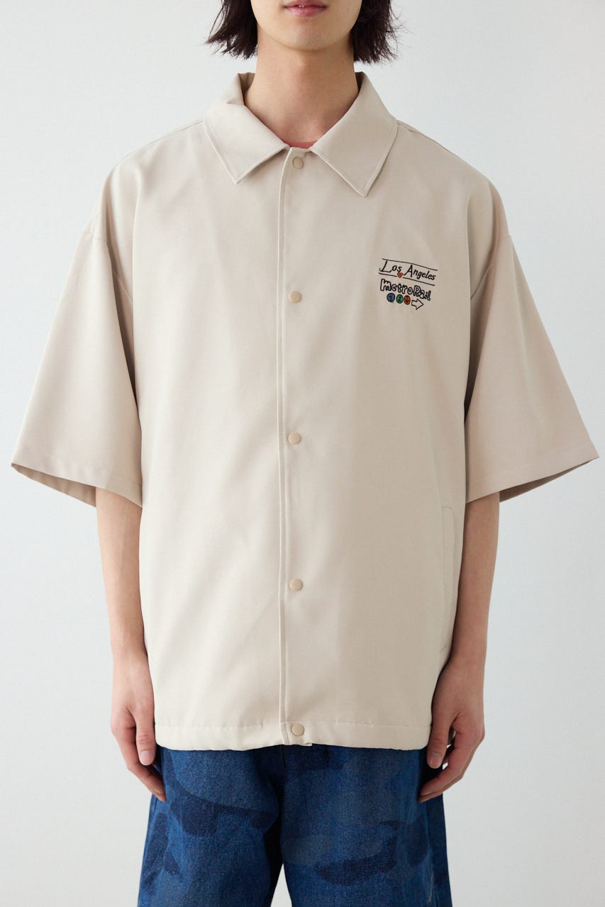 USハーフスリーブコーチシャツ BEG L