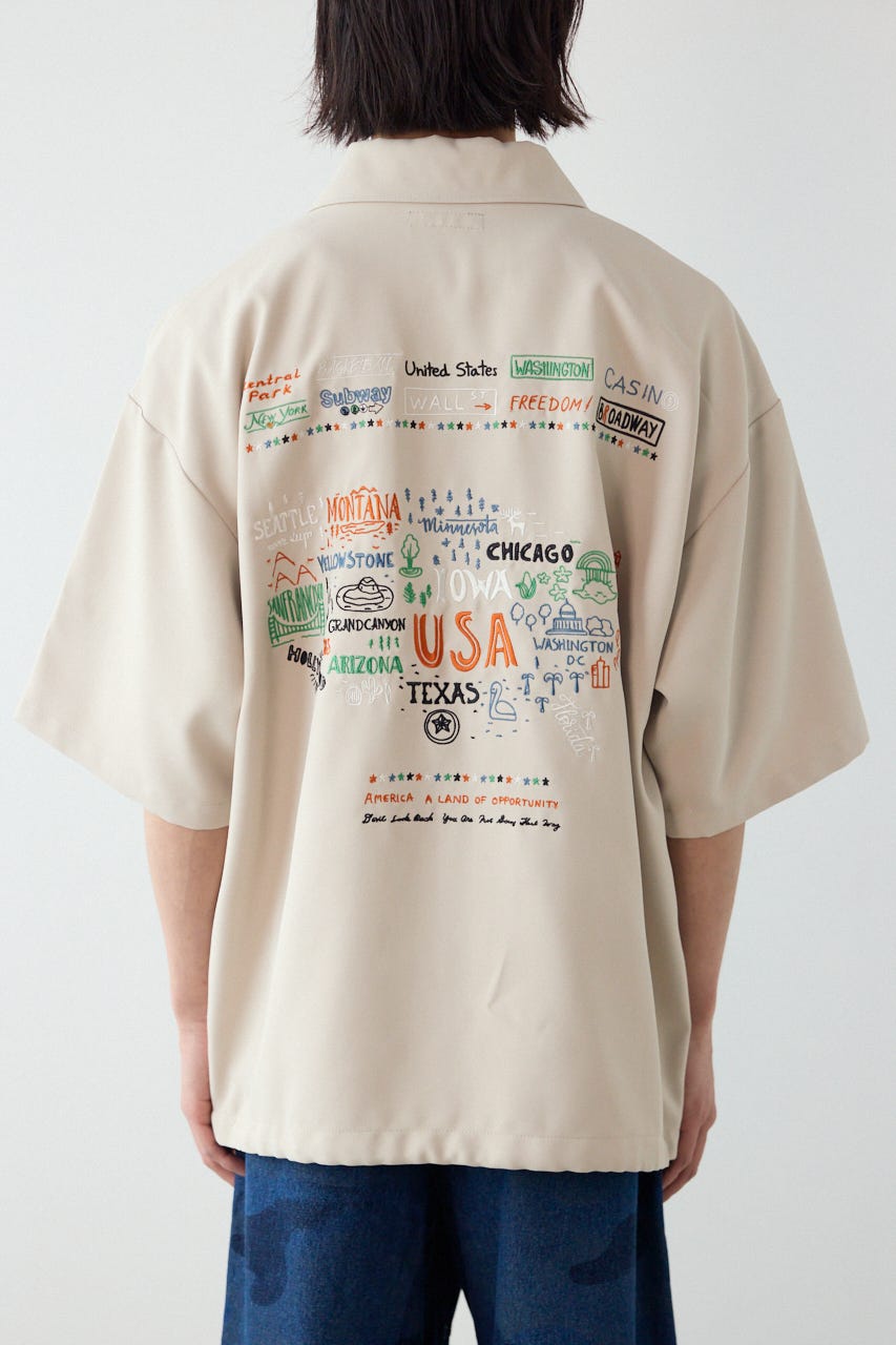 USハーフスリーブコーチシャツ BEG L