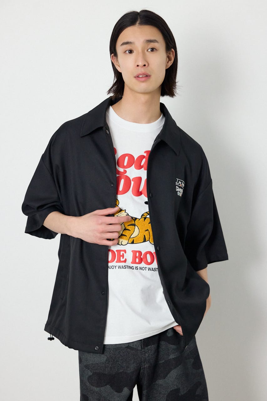 USハーフスリーブコーチシャツ BLK L