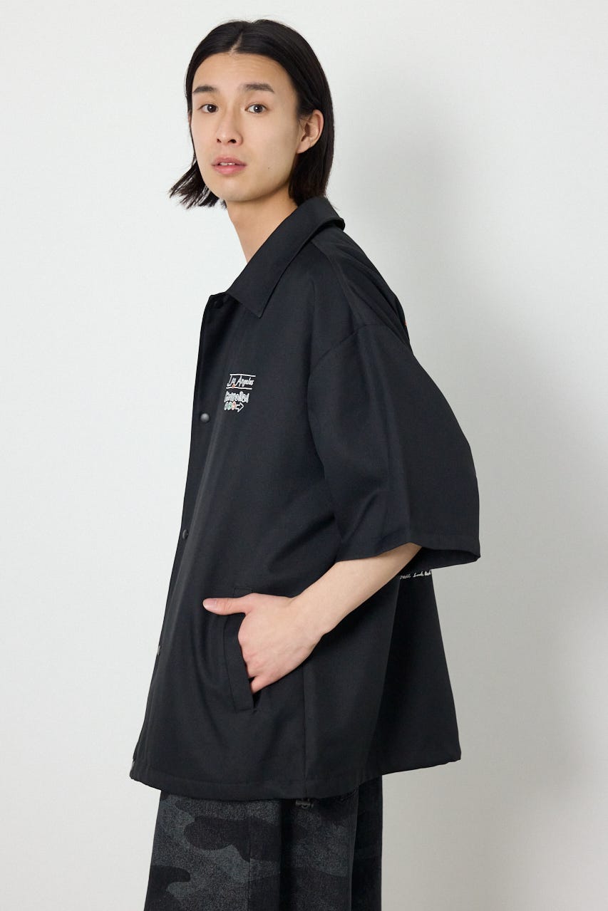 USハーフスリーブコーチシャツ BLK L