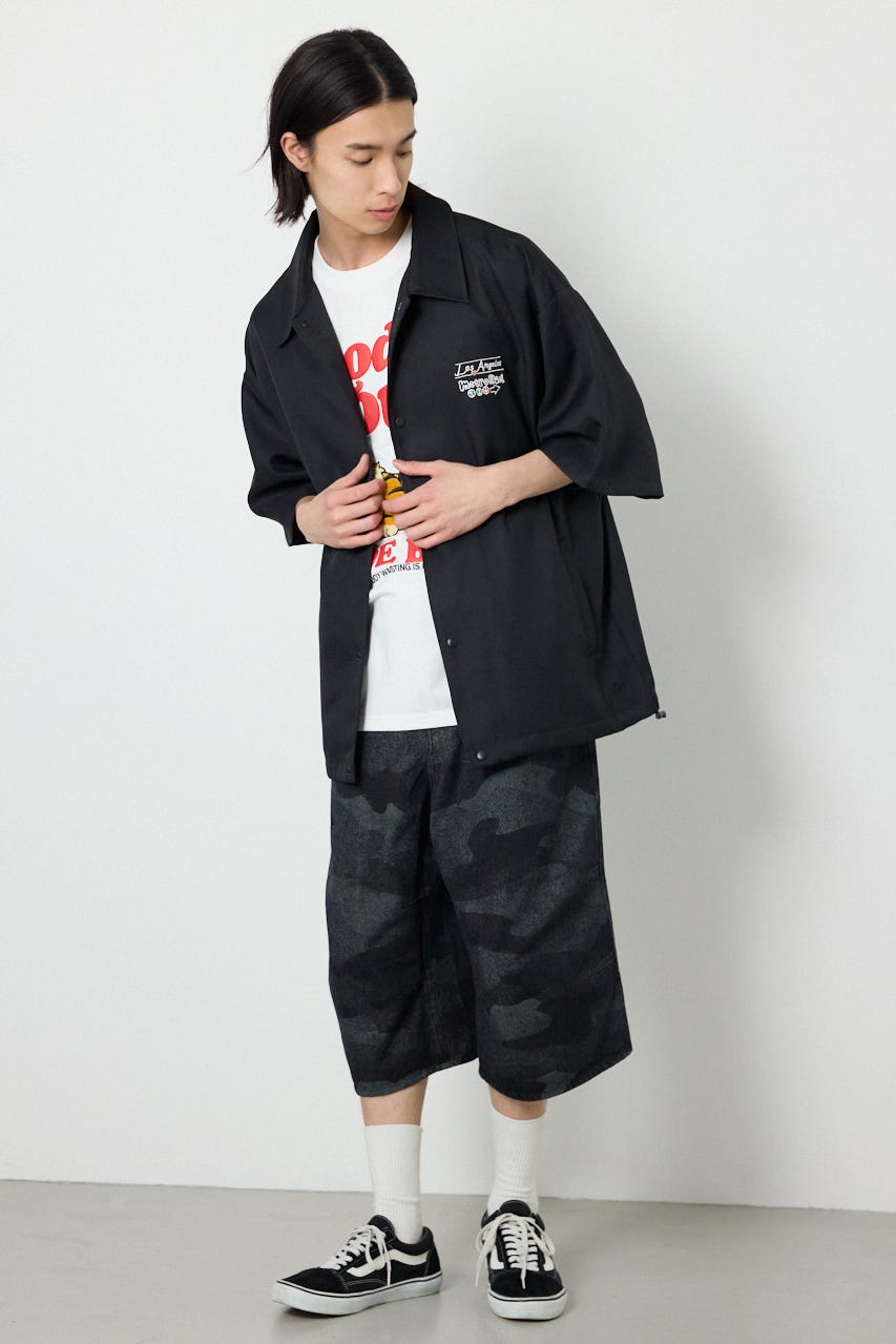 USハーフスリーブコーチシャツ BLK L