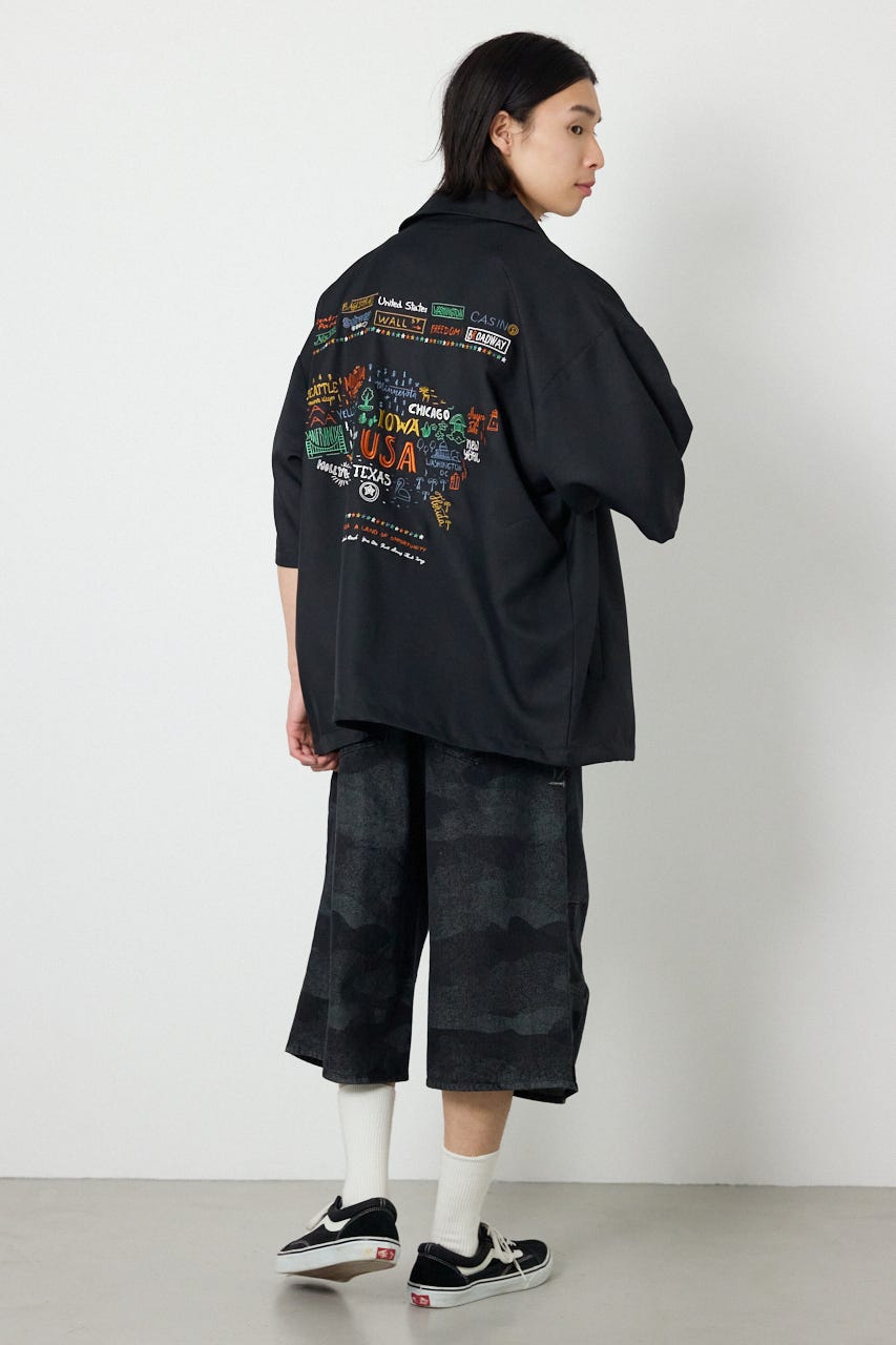 USハーフスリーブコーチシャツ BLK L