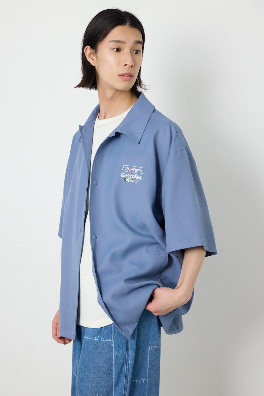 USハーフスリーブコーチシャツ BLU L