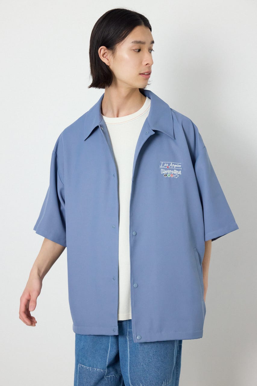USハーフスリーブコーチシャツ BLU L