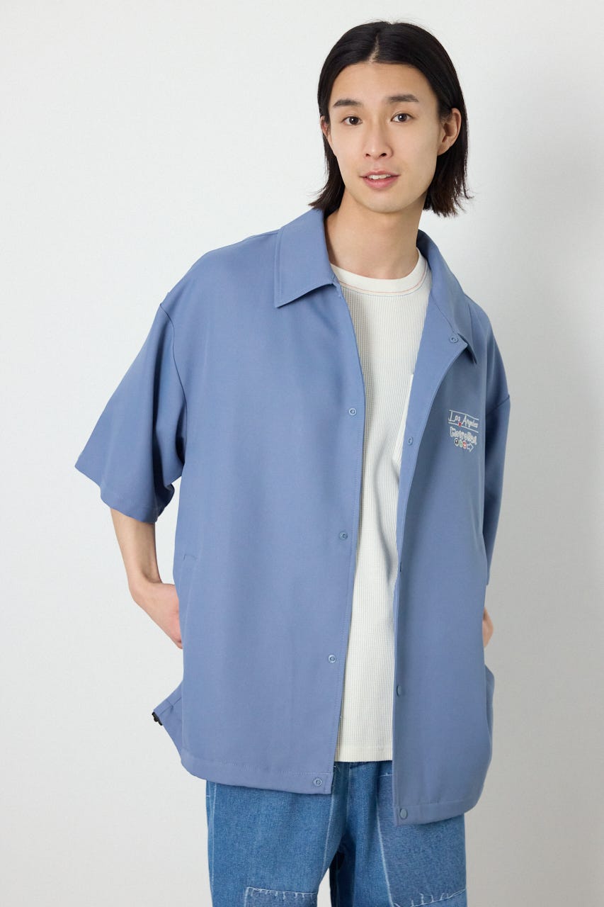 USハーフスリーブコーチシャツ BLU L