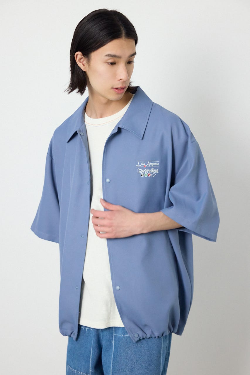 USハーフスリーブコーチシャツ BLU L