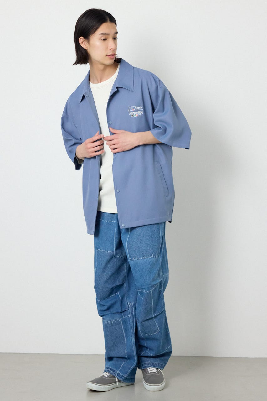 USハーフスリーブコーチシャツ BLU L