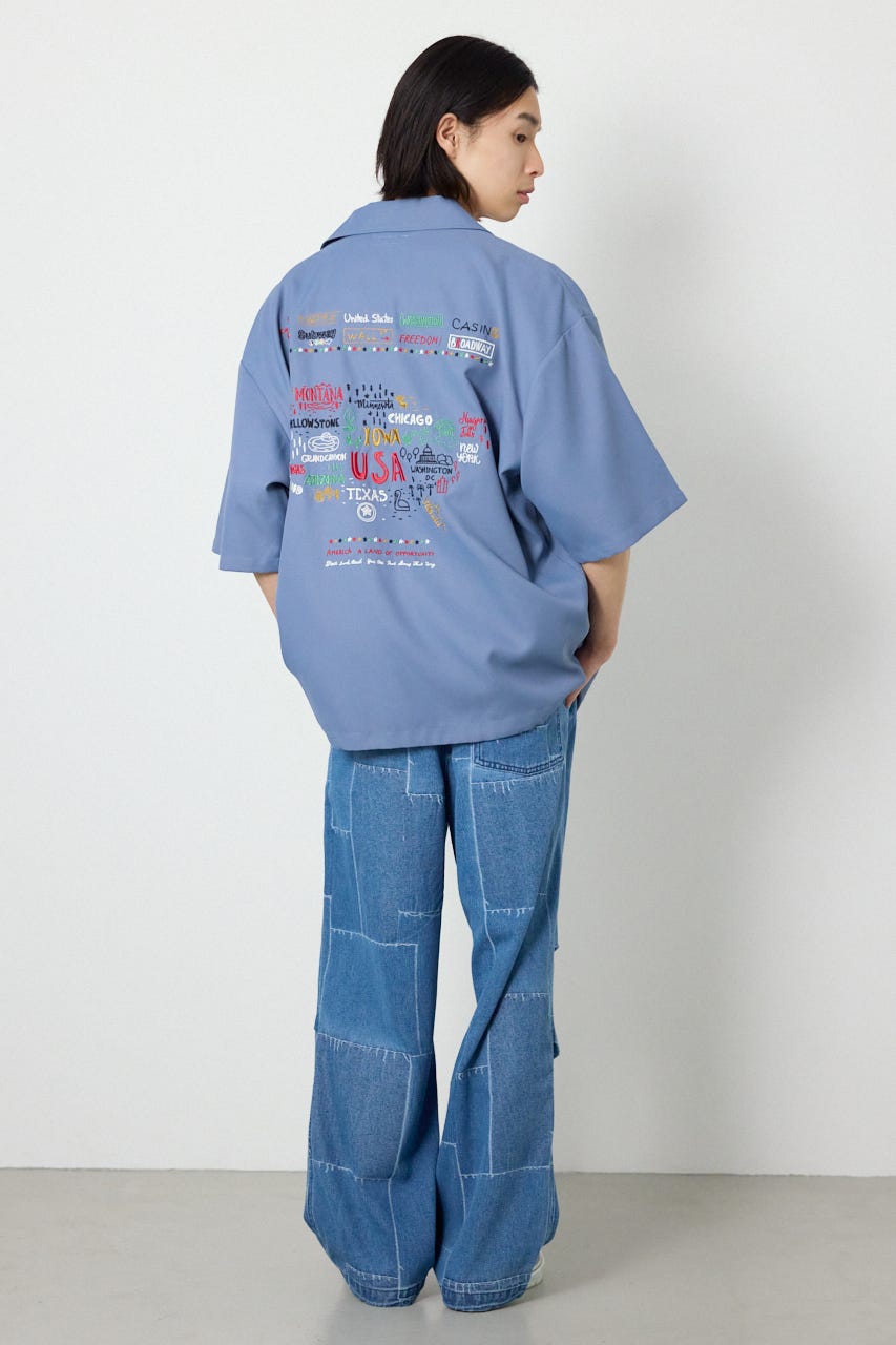 USハーフスリーブコーチシャツ BLU L