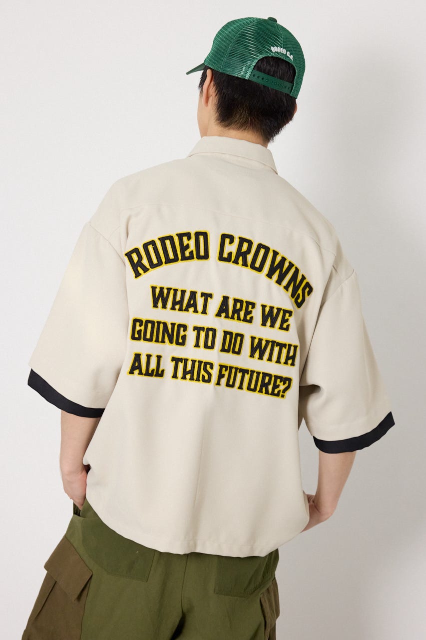 バックテキストシャツ BEG M