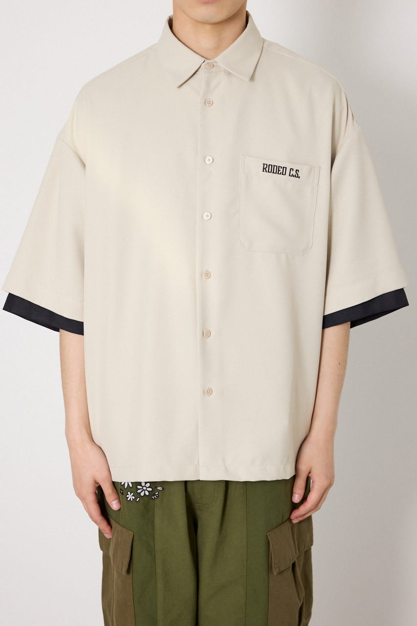バックテキストシャツ BEG M