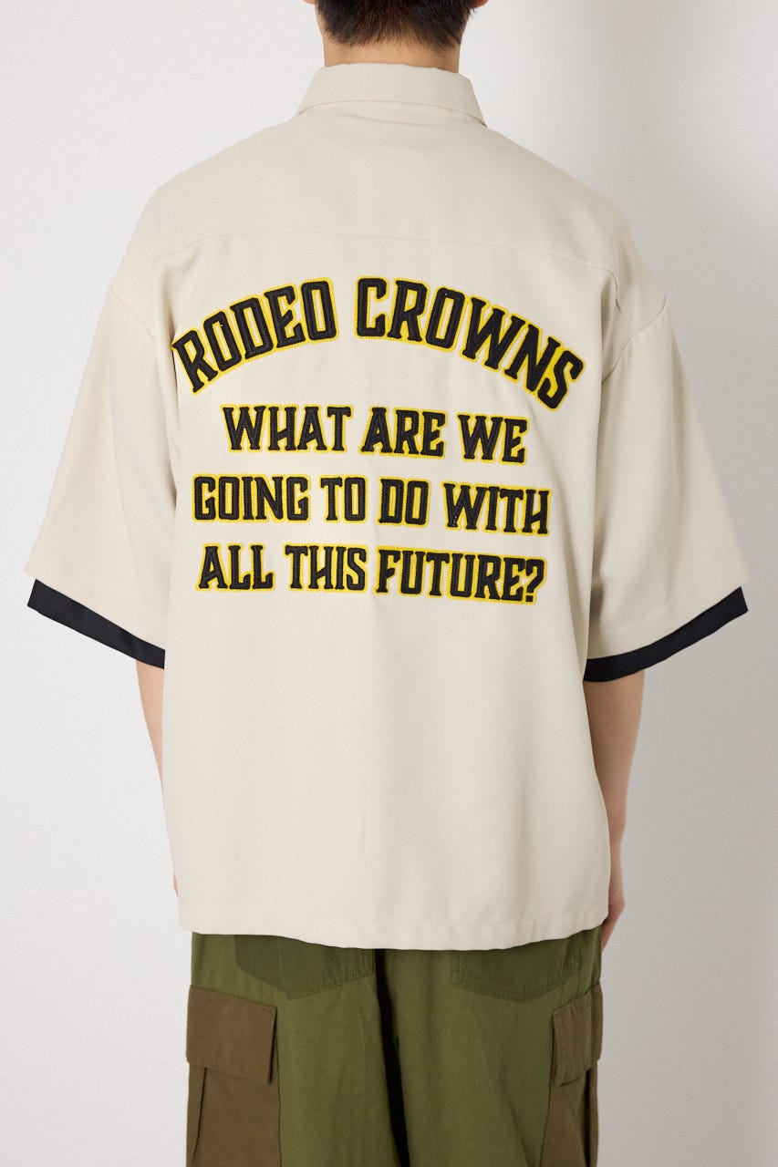 バックテキストシャツ BEG M