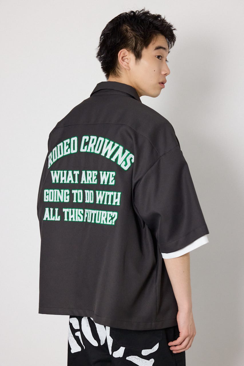 バックテキストシャツ C.GRY M