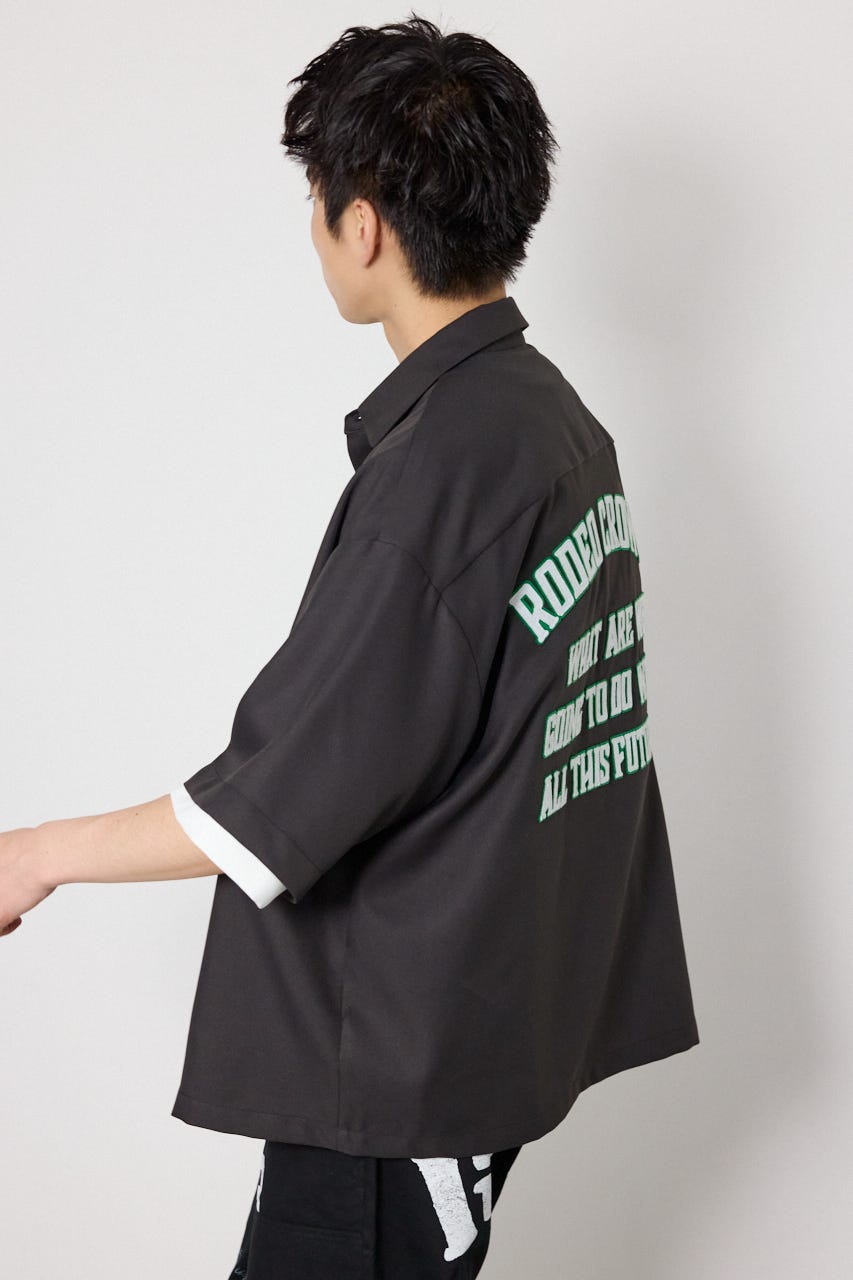 バックテキストシャツ C.GRY M