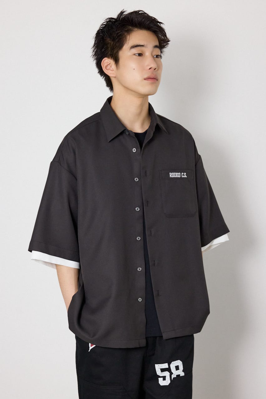バックテキストシャツ C.GRY M